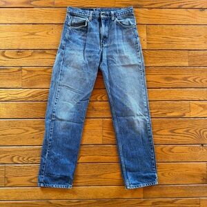 Vintage Orange Tag, Made in USA Levis 505s